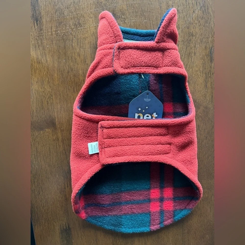 NWT SCENEREAL Dog Winter Clothes Reversible Jacket plaid or solid Size XS